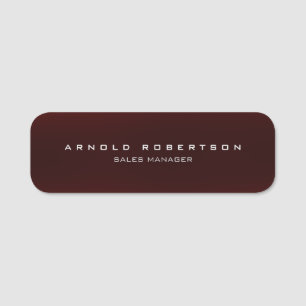 Stilvoll Schlicht Brown Red Beruflich Modern Namensschild
