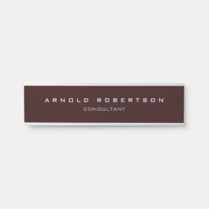Stilvoll Schlicht Brown Red Beruflich Modern Türschild