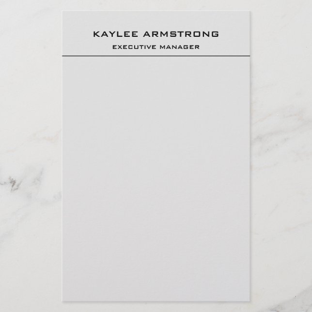 Stilvoll Schlicht, einfach, Beruflich, grau Briefpapier (Vorderseite)