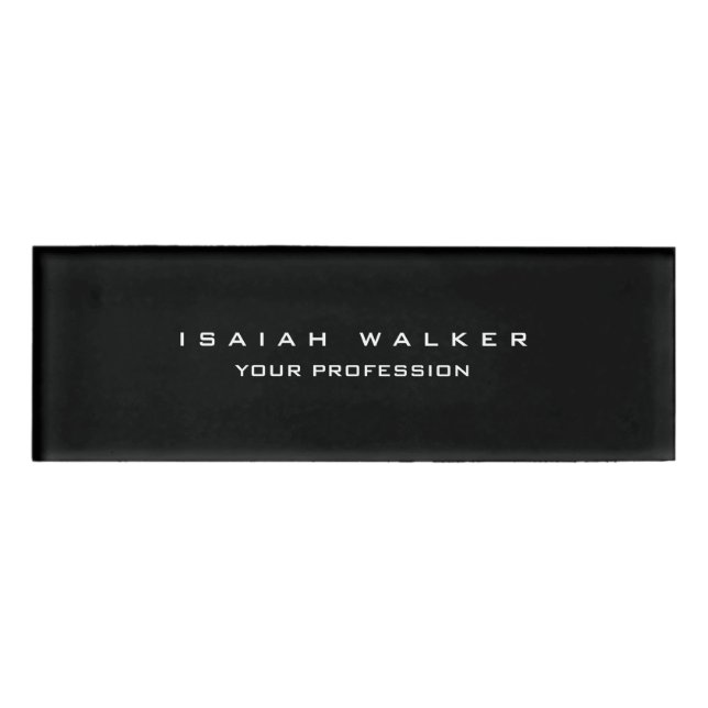 Stilvoll Schlichte, einzigartige Special Black & W Namenschild (Vorderseite)