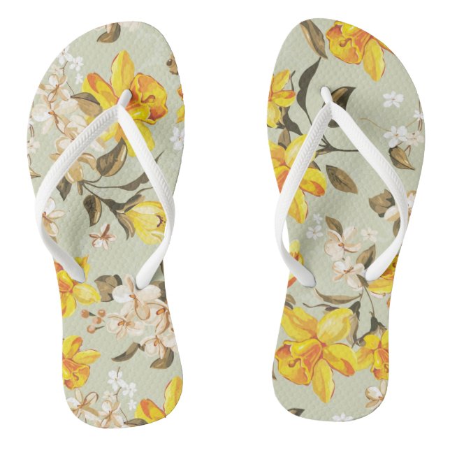 Stilvoll schönes Blumenmuster Flip Flops (Fußbett)