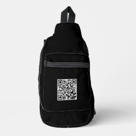 Stilvoll schwarz geschnittener Nähbeutel mit QR-Co Crossbody Bag