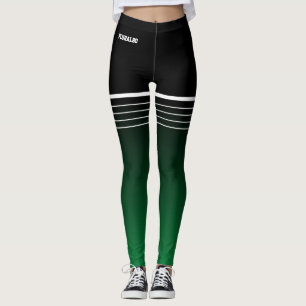 Stilvoll schwarz-grüne Gradiententrainings Legging Leggings