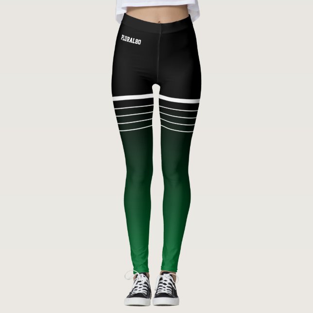 Stilvoll schwarz-grüne Gradiententrainings Legging Leggings (Vorderseite)