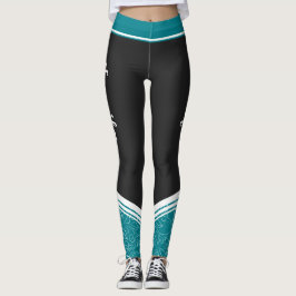 Stilvoll schwarz und aquamarin blau bläulich-weiß. leggings