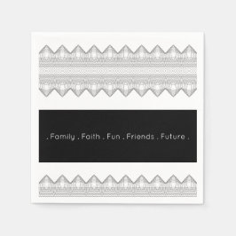 Stilvoll Schwarz-Weiß Serviette