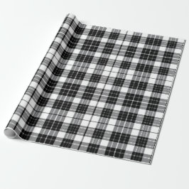 Stilvoll Schwarz-Weiß-Tartan Kariert Geschenkpapier