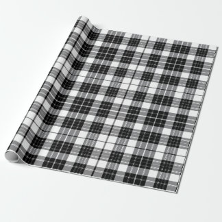 Stilvoll Schwarz-Weiß-Tartan Kariert Geschenkpapier