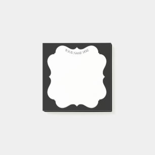 Stilvoll schwarzer Rahmen mit Ihrem Namen Post-it Klebezettel