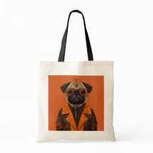 Stilvoll Spooky Mops Tote Bag