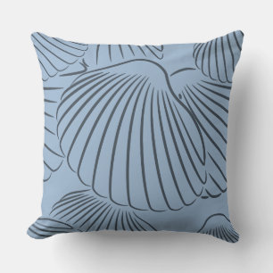 Stilvoll Steel-Blue Seashell Pattern Kissen Kissen