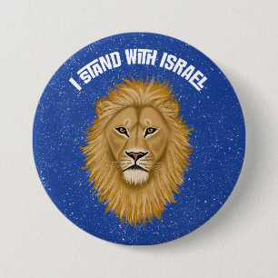 Stilvoll stehe ich mit Israel. Löwe von Judah   Bl Button