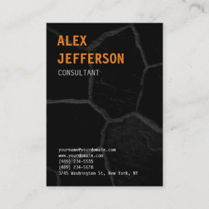 Stilvoll Trendy Bold Text Orange Black Stone Visitenkarte