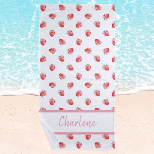 Stilvoll Trendy Girly Strawberry Muster Strandtuch
