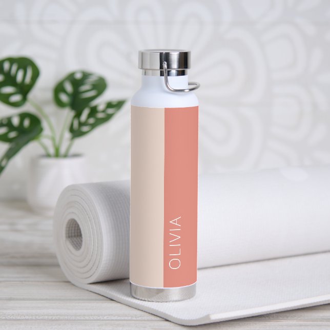 Stilvoll trendy Modern Peach Burnt Orange Minimal Trinkflasche (Yoga)