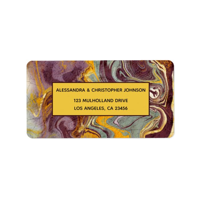 Stilvoll trendy moderne Marmor   Adressaufkleber (Vorne)
