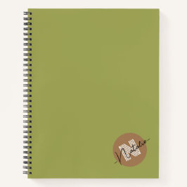 Stilvoll und einfach Olive mit Monogramm Notizbuch
