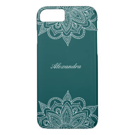 Stilvoll und elegant grünes Weiß Mandala Lace Case-Mate iPhone Hülle