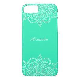 Stilvoll und elegant grünes Weiß Mandala Lace Case-Mate iPhone Hülle