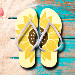 Stilvoll und lebendig Niedlich gelb-gelb-blühende  Flip Flops