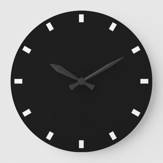 Stilvoll und Minimalistisch in Schwarz/Weiß Große Wanduhr (Vorderseite)