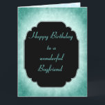 Stilvoll und modern, blau Happy Birthday Boyfriend Karte<br><div class="desc">Stilvolle moderne blaue Happy Birthday Boyfriend Design Grußkarte.</div>