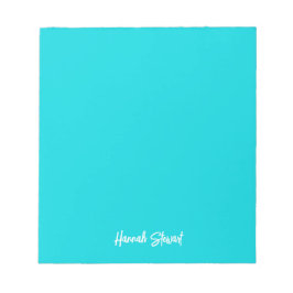 Stilvoll und trendy Aquamarin Blue Minimalistisch  Notizblock