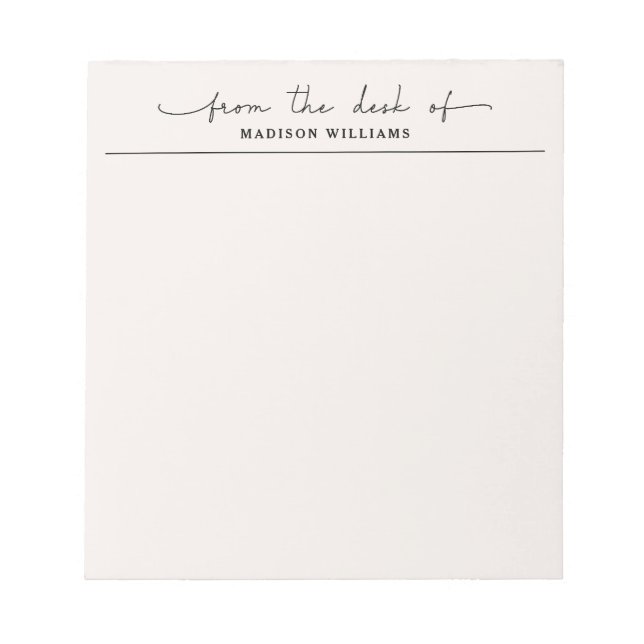 Stilvoll von Schreibtisch des professionellen Beig Notizblock (Vorderseite)