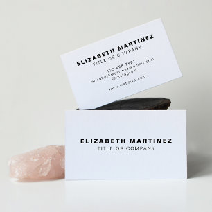 Stilvoll weiß Moderne Front und Back Personalisier Visitenkarte