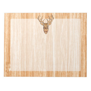 Stilvoll weißer Schwanz Hirschbügel Kopf Leichthol Notizblock