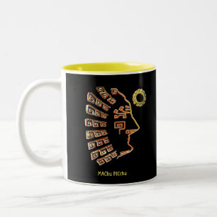 Stilvoll Zeichnend Machu Picchu Artistic auf Black Zweifarbige Tasse