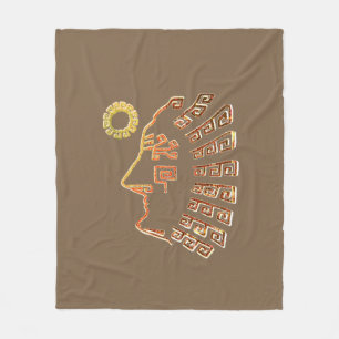 Stilvoll Zeichnend Machu Picchu auf Beige Brown Fleecedecke
