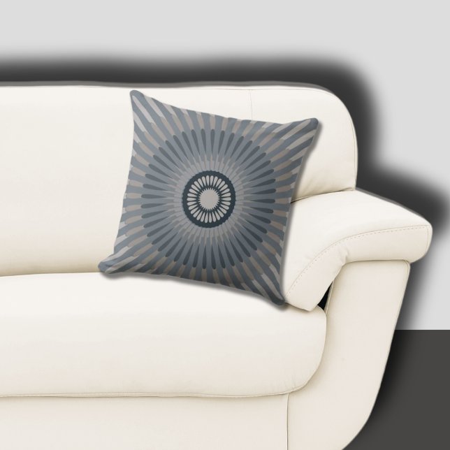 Stilvoll zentrierte Gray Star Blume Kissen (Stylish Centered Gray Star Flower Throw Pillow)