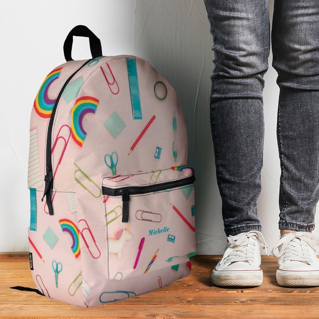 Stilvoll Zurück zu Schulmaterial Rainbow Pink Bedruckter Rucksack (Stylish Back to School Supplies Rainbow Pink Printed Backpack
)