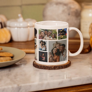Stilvolle 15-Foto-Collage Kaffeetasse