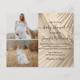 stilvolle 2 Fotos Collage Baby Shower Einladung Flyer