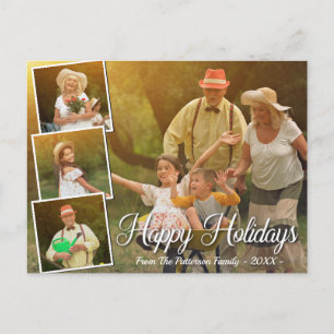 Stilvolle 4 Foto Happy Holidays Postkarte