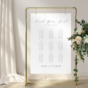 Stilvolle 9 Table Wedding Poster Seating Chart