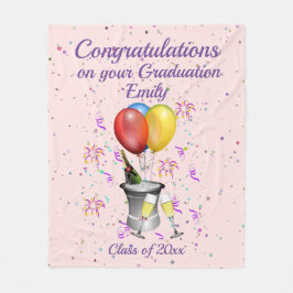 Stilvolle Abschluss Celebration Pink Fleecedecke