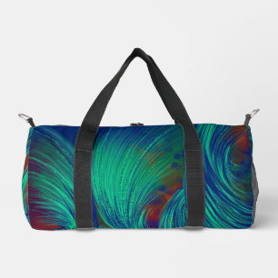 Stilvolle Abstrakt Feathers Green Blue Duffle Bag