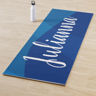 Stilvolle Abstrakte Formen in Blue Personalisiert Yogamatte