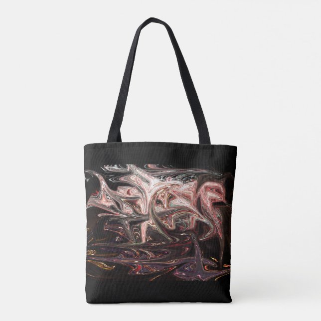 Stilvolle Abstrakte Graffiti Tote Bag (Rückseite)