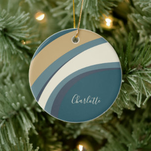 Stilvolle abstrakte Marmorkunst in Türkis personal Keramik Ornament