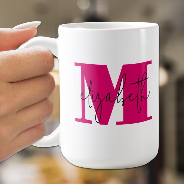 Stilvolle Anfangsbuchstaben Monogramm und Name Kaffeetasse (Von Creator hochgeladen)