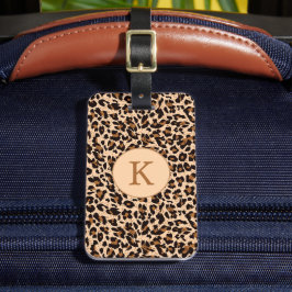 Stilvolle Animal Print Brown Monogram Gepäckanhänger