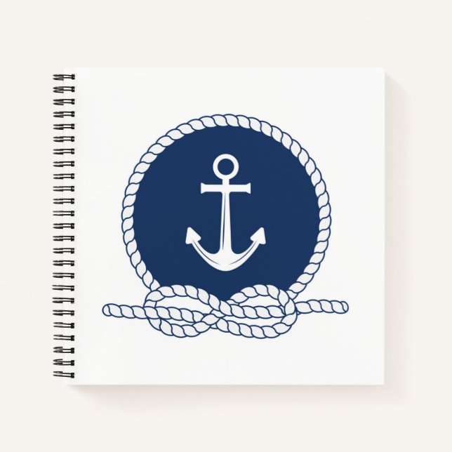 Stilvolle Anker und Seile Notizbuch (Vorderseite)
