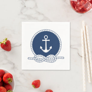 Stilvolle Anker und Seile Serviette