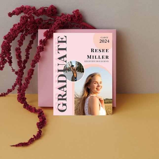 Stilvolle Ankündigung von Arch Foto Abschluss (Stylish Arch Photo Graduation Announcement)