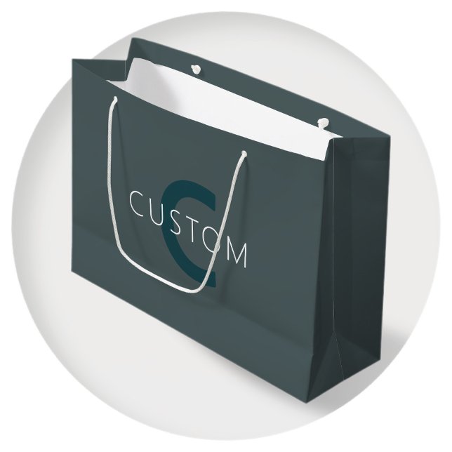 Stilvolle anpassbare Monogramm-Vorlage Große Geschenktüte (Von Creator hochgeladen)