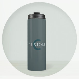 Stilvolle anpassbare Monogramm-Vorlage Thermosbecher